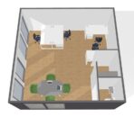 Büro-Sozialcontainer 6x6 m – 36 m² mit WC und Küchenzeile – Bild 6