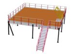 Mezzanine-Lagerplattform 10x10m| Belastbarkeit 500 kg/m² | mit Treppe, Geländer und Übergabepunkt – Bild 5