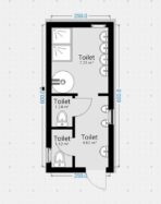 Sanitärcontainer 6,06x2,44 m 2 Duschen 2 WC 2 Urinale 5 Waschbecken – Bild 13